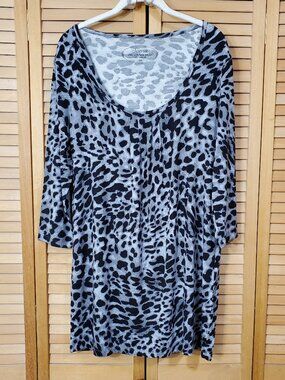 Soma Gray Animal Print Sleep Shirt L